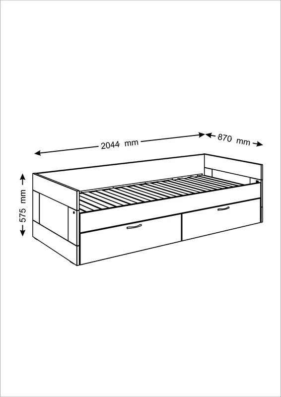 м. Марьина Роща - БРИМНЭС / СИРИУС кровать раздвижная ИКЕА / IKEA 80х200 сонома | изображение 2