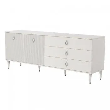 Комод для гостиной 2.1м Римини СОЛО (Бежевый/Серебро) РМКМ-5(s)