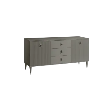 Комод для гостиной 1.6м Римини СОЛО (Серый/Серебро) РМКМ-4(s)
