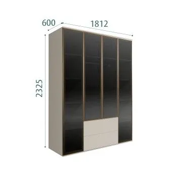 Шкаф 4-х дв. с ящиками Bogemia Air (Шелк/Золото) БМШ2/42(4)