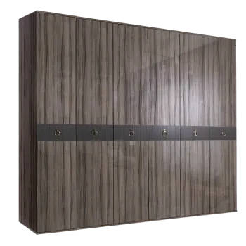 Шкаф 6-ти дверный Римини СОЛО (Орех империя/Золото) РМШ2/6(s)