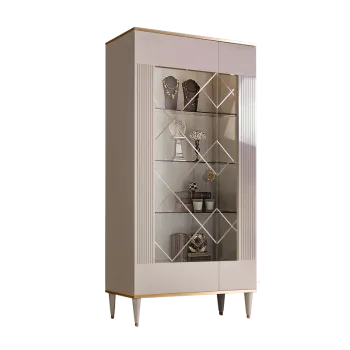 Витрина 2-ств. Римини СОЛО (Слоновая кость/Золото) (Левая) РМВ2-2С(s)