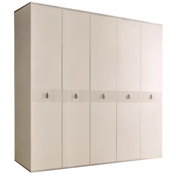 Шкаф 5-ти дверный Римини СОЛО (Слоновая кость/Серебро) РМШ2/5(s)