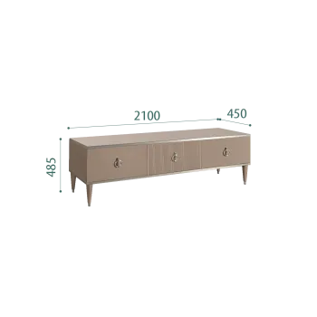 Тумба под телевизор 3 ящика Римини СОЛО (Мокка/Серебро) РМТ-4(s)