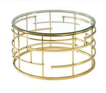 Стол журнальный Signal LIVIA (прозрачный/золотой)