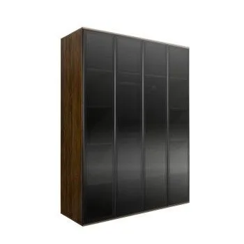 Шкаф 4-х дверный Bogemia Woodline Air (Wood/Черный) БМШ2/4(4)