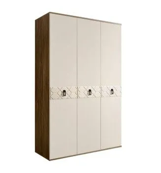 Шкаф 3-х дверный Bogemia Woodline Fa (Слоновая кость/Черный) БМШ2/3