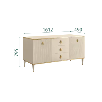 Комод для гостиной 1.6м Римини СОЛО (Ваниль/Золото) РМКМ-4(s)