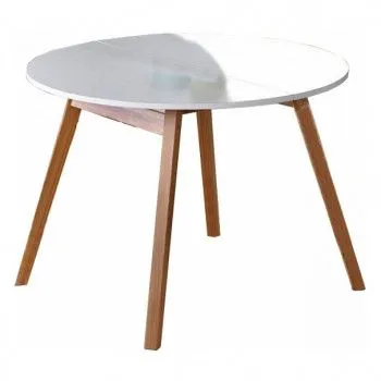 Стол обеденный Halmar RUBEN раскладной (белый матовый/натуральный)