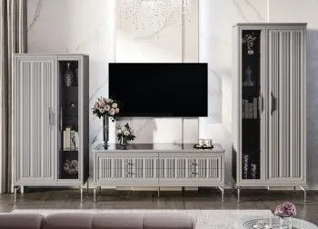 Гостиная Замира 2+тв+2 серый