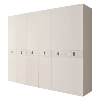 Шкаф 6-ти дв. Bogemia Farfalle (Слоновая кость/Хром) БМШ2/6(Fa)