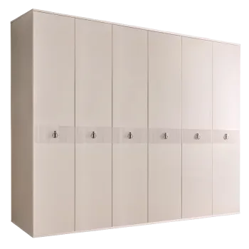 Шкаф 6-ти дверный Римини СОЛО (Бежевый/Серебро) РМШ2/6(s)
