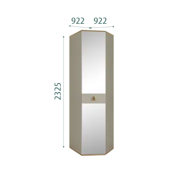 Шкаф угловой с зеркалом Римини СОЛО (Ваниль/Золото) РМШУ1/1(s)