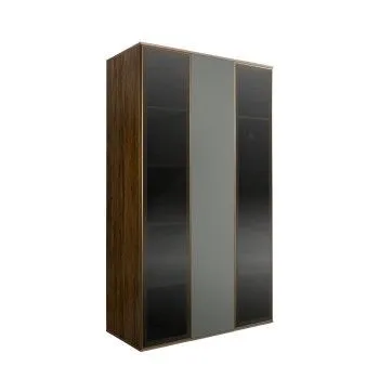 Шкаф 3-х дверный Bogemia Woodline Air (Серый/Золото) БМШ2/3(2)