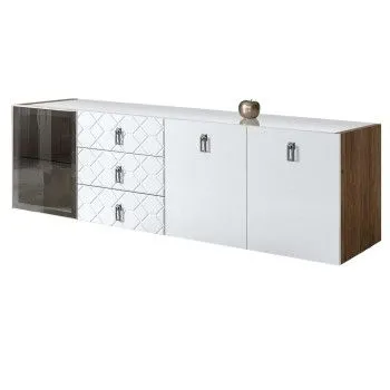 Комод 2.1м Bogemia Woodline Fly Fa (Белый) (Lakobel/Хром) БМКМ-5[4]