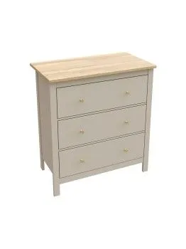 Комод Сага, 3 ящика, 92х100х51 см, кашемир/ясень