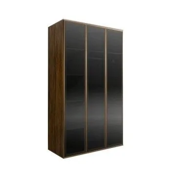 Шкаф 3-х дв. (3 двери стекло) Bogemia Woodline Air (Wood/Золото) БМШ2/3(3)