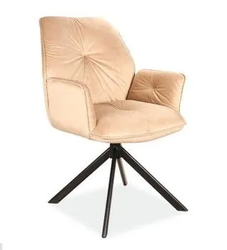 Стул кухонный Signal BOOGIE II Velvet Bluvel 28 (бежевый/черный мат)