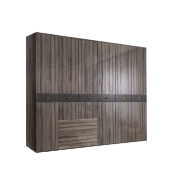 Шкаф 6-ти дверный с ящиками Римини СОЛО (Орех империя/Золото) РМШ2/61(s)