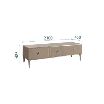 Тумба под телевизор 3 ящика Римини СОЛО (Мокка/Серебро) РМТ-4(s)[10]