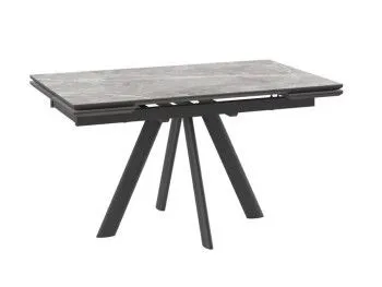 Стол с керамическим покрытием Джейтон-140 (Stone grey st cer/черный) 140(30+30)х85