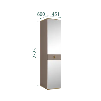 Шкаф 1-но дверный с зеркалом Римини СОЛО (Мокка/Золото) РМШ1/1(s)