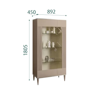 Витрина 2-ств. Римини СОЛО (Мокка/Серебро) (Правая) РМВ2-2С(s)