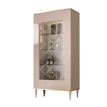 Витрина 2-ств. Римини (Латте/Золото) (Правая) РМВ2-2С