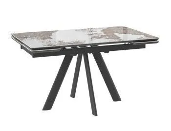 Стол с керамическим покрытием Джейтон-140 (Pandora gloss st cer/черный) 140(30+30)х85