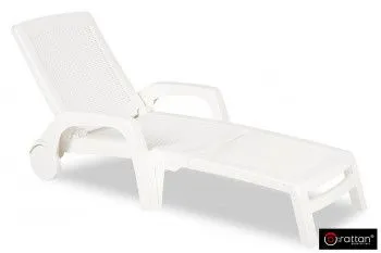 Шезлонг B:rattan MIAMI складной, белый