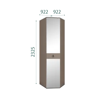 Шкаф угловой с зеркалом Римини СОЛО (Мокка/Серебро) РМШУ1/1(s)