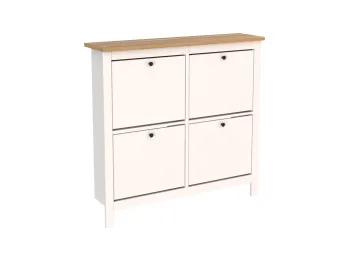 САГА тумба для обуви 113х108 белая/ясень