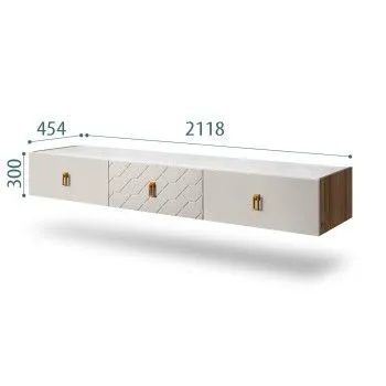 Тумба телевизионная 2.1м Bogemia Woodline Fly Fa (Шелк) (Novabuk/Золото) БМТ-2[10]