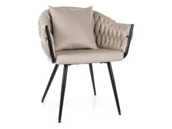 Стул кухонный Signal NUVO Velvet Bluvel 30 (светло-бежевый/черный мат)