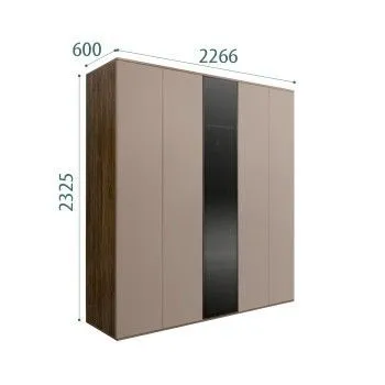 Шкаф 5-ти дв. Bogemia Woodline Air (Мокка/Черный) БМШ2/5(1)