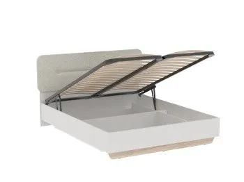 Кровать 1600 со светлой мягкой вставкой NEW и подъемным механизмом, Аврора Дуб Мария/Кашемир