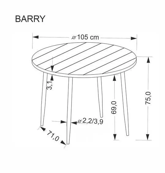 Стол обеденный Halmar BARRY 105 (орех/черный) | изображение 7