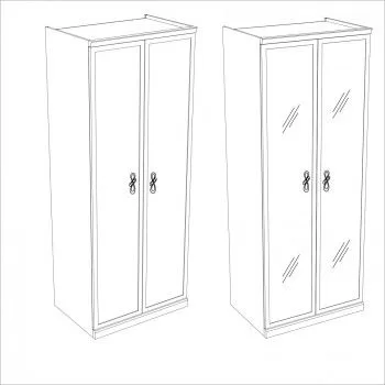 Мишель секция 2-ств с зеркалом белый матовый