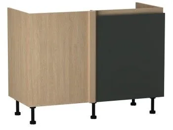 Стол под мойку угловой СМУ-120 правый, Женева (1154*534*870) Дуб Палермо/Зеленый матовый, 21932