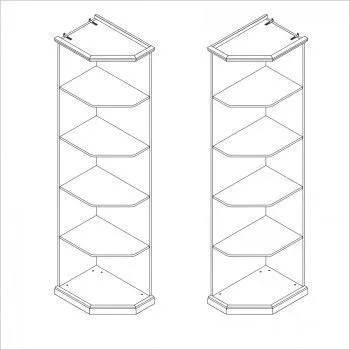 Натали стеллаж для шкафа левый белый глянец