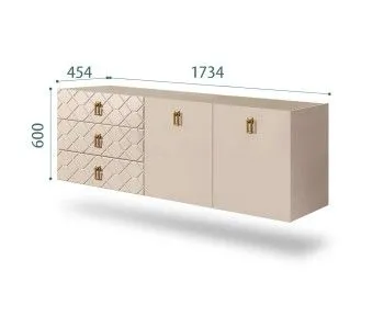 Комод 1.6м Bogemia Fly Farfalle (Ваниль) (Novabuk/Золото) БМКМ-4