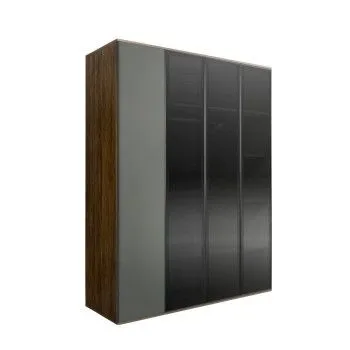 Шкаф 4-х дв. Bogemia Woodline Air (Серый/Черный) БМШ2/4(3)