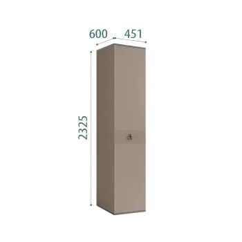Шкаф 1-но дверный Римини СОЛО (Мокка/Серебро) РМШ2/1(s)