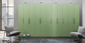 Гардероб Отис П9 с фасадом МДФ (краска матовая RAL) 6021