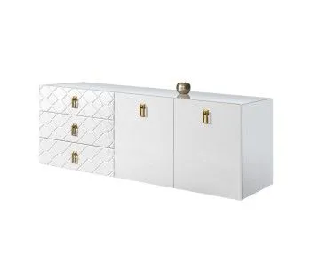 Комод 1.6м Bogemia Fly Farfalle (Белый) (Lakobel/Золото) БМКМ-4