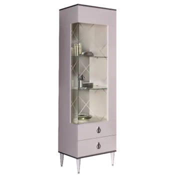 Витрина 1-ств. Римини (Слоновая кость/Серебро) (Правая) РМВ1-1С