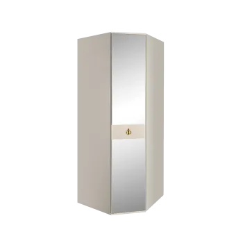 Шкаф угловой с зеркалом Римини СОЛО (Бежевый/Золото) РМШУ1/1(s)