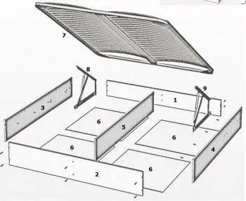 Ящик с подъемным механизмом Мона Лиза 180x200 см крем