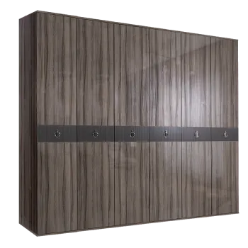 Шкаф 6-ти дверный Римини СОЛО (Орех империя/Серебро) РМШ2/6(s)
