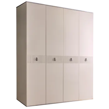 Шкаф 4-х дверный Римини СОЛО (Слоновая кость/Серебро) РМШ2/4(s)